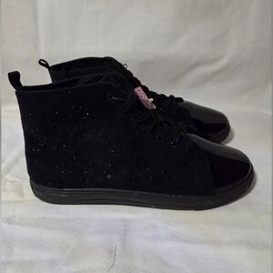 Love University Black Sparkle Hightop Shoe Size 12